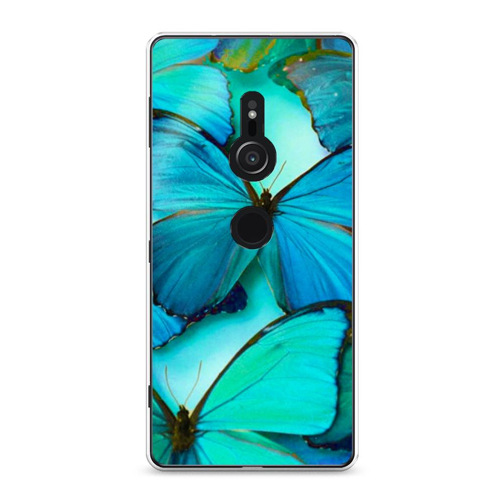 фото Силиконовый чехол "неоновые бабочки" на sony xperia xz2 awog