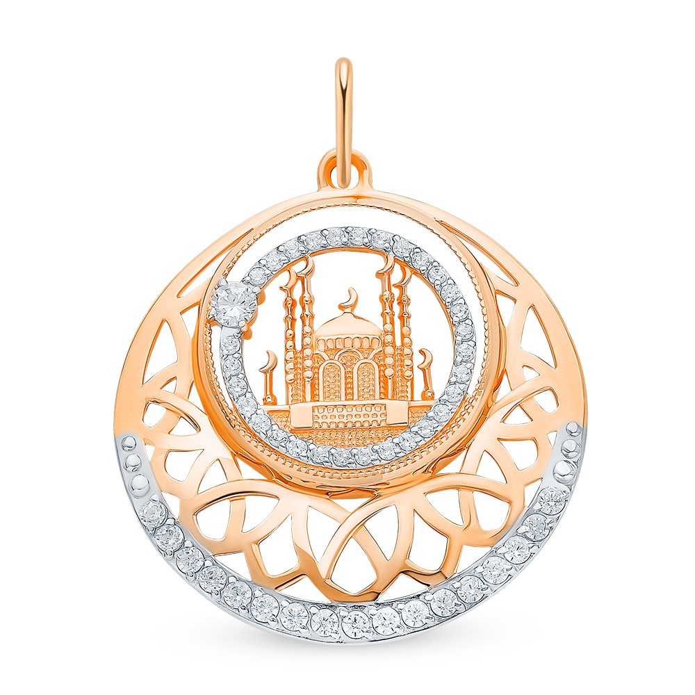 

Подвеска из красного золота 585Gold 699000361, фианит, 699000361