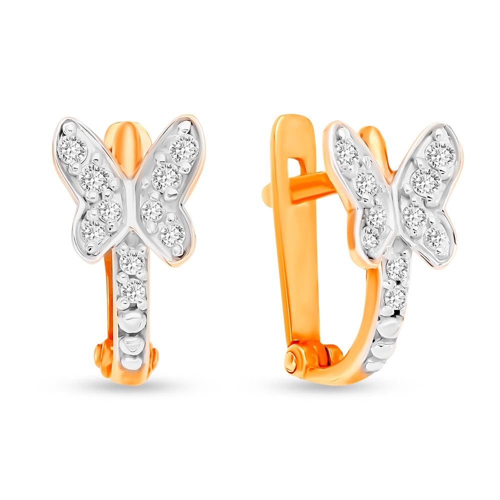 

Серьги из красного золота 585Gold 699000188, фианит, 699000188