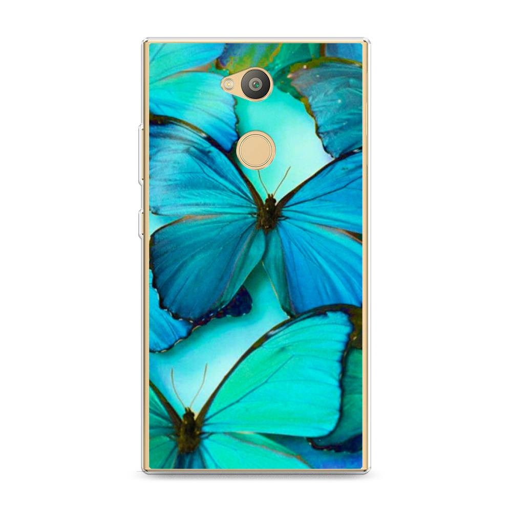 фото Силиконовый чехол "неоновые бабочки" на sony xperia l2 awog