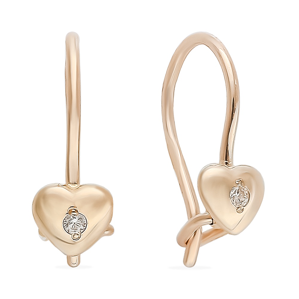 

Серьги из красного золота 585Gold 699000332, фианит, 699000332