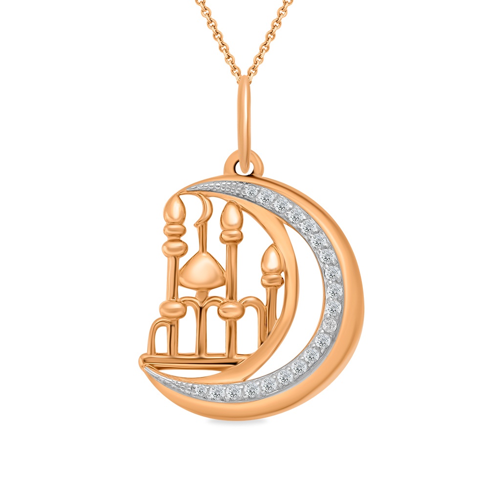 

Подвеска из красного золота 585Gold 699000208, фианит, 699000208