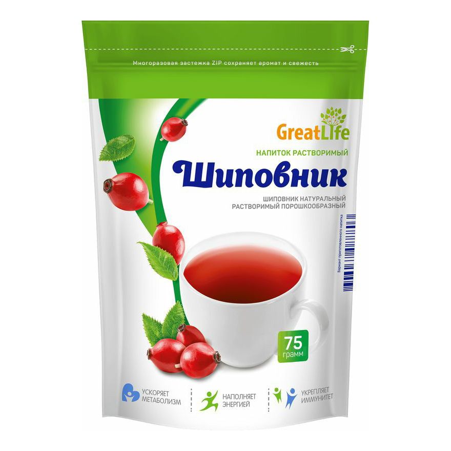 

Цикорий Great Life растворимый с шиповником 75 г