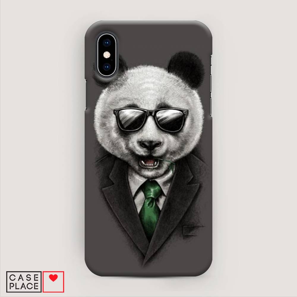 

Пластиковый чехол "Деловая панда" на Apple iPhone XS (10S), 11820-7