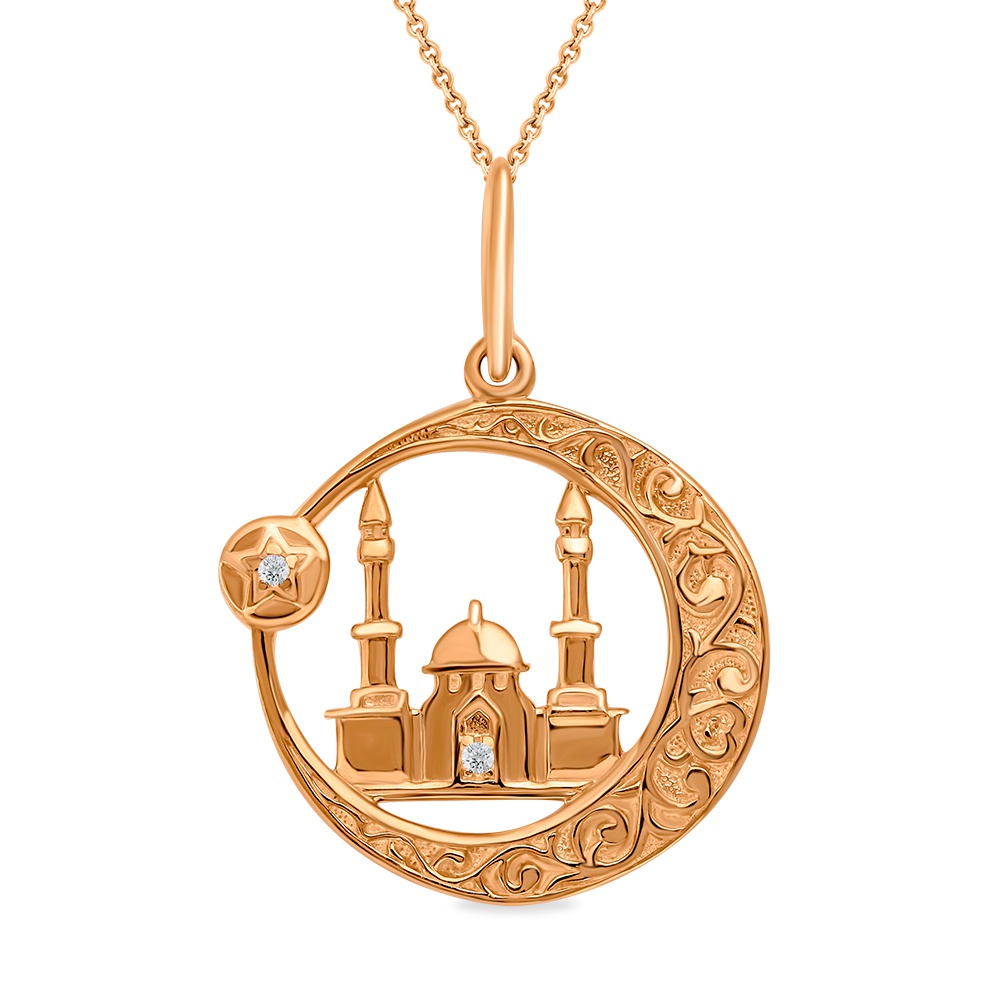

Подвеска из красного золота 585Gold 603004787, фианит, 603004787