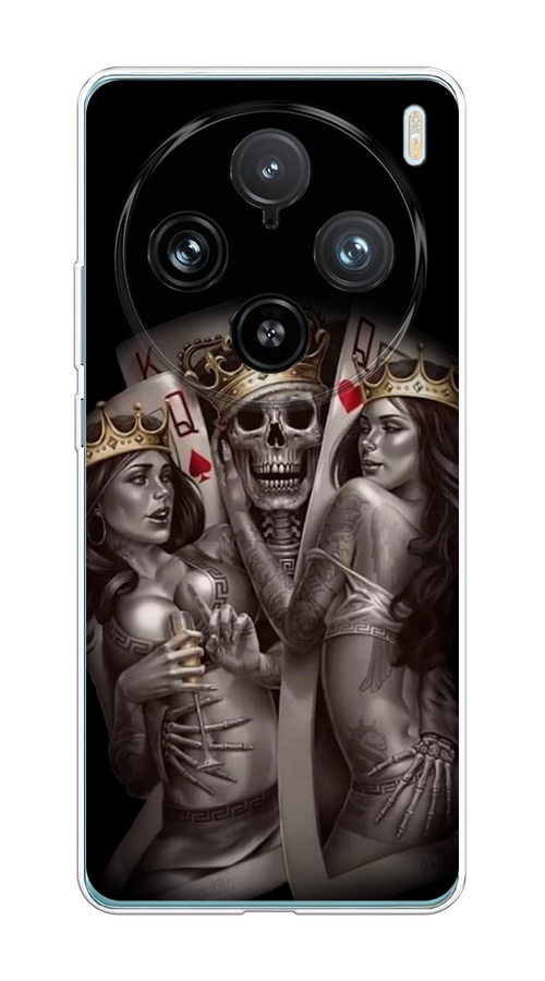

Чехол на Vivo X100 Pro "Карты король и королевы", Серый;желтый, 2611850-1
