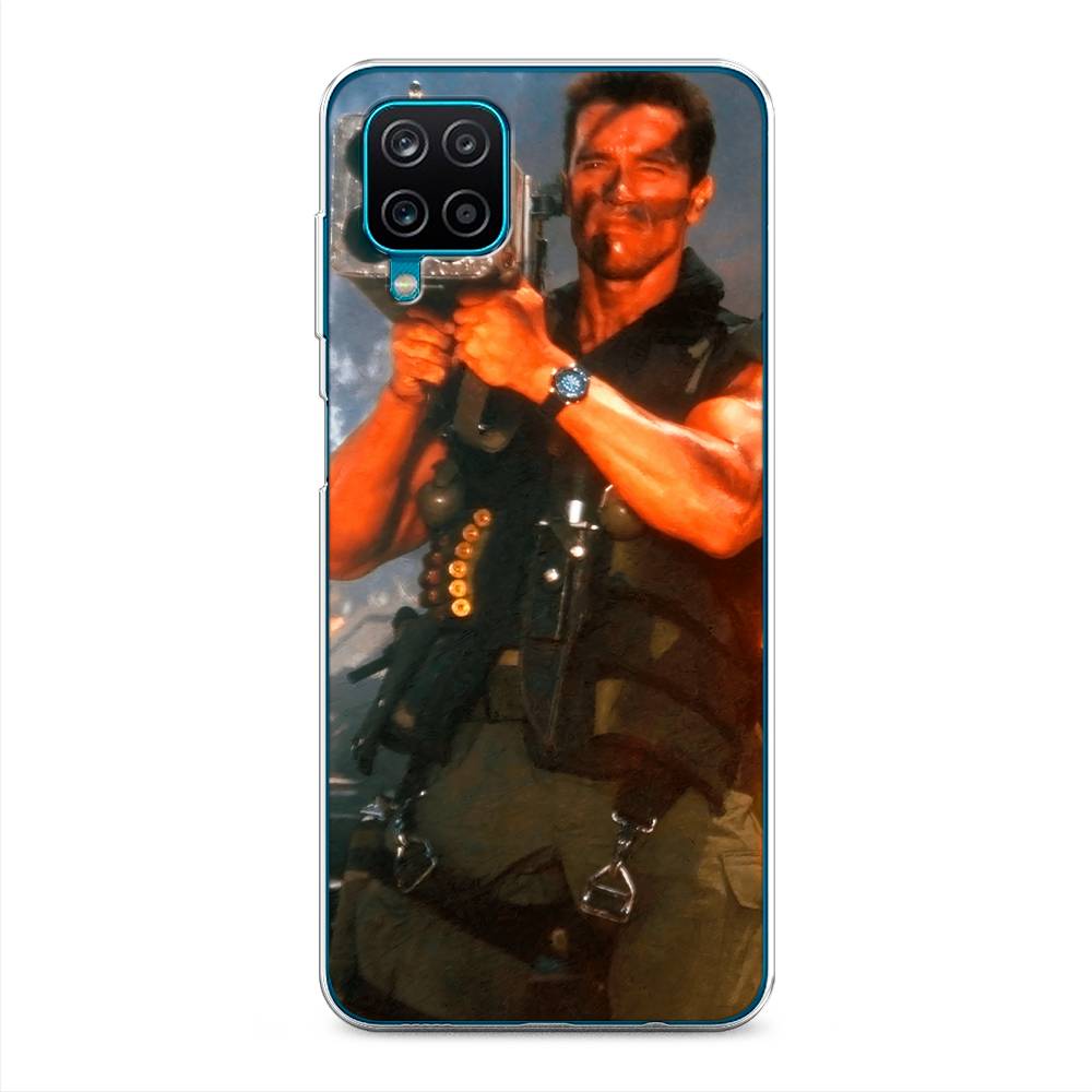 

Чехол на Samsung Galaxy A12/M12 "Арнольд Шварцнеггер с базукой", Голубой;коричневый, 2101650-6