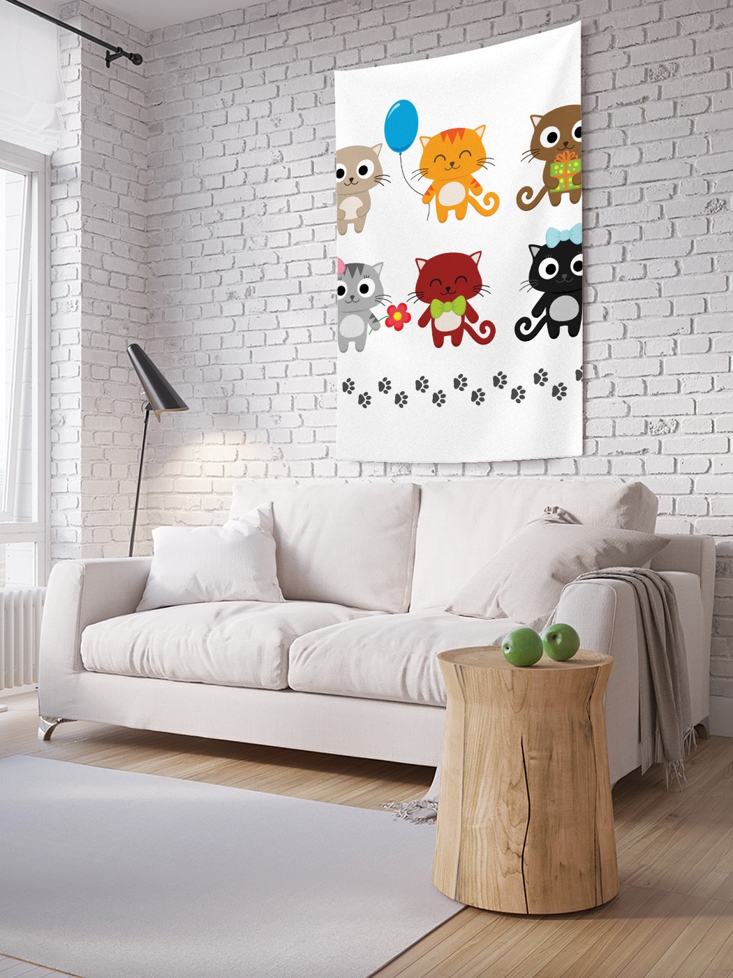 

Вертикальное фотопанно на стену JoyArty Котик с шариком 150x200 см, Котик с шариком