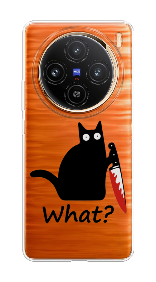 

Чехол на Vivo X100 "Котик с ножом", Черный;красный, 2611750-1
