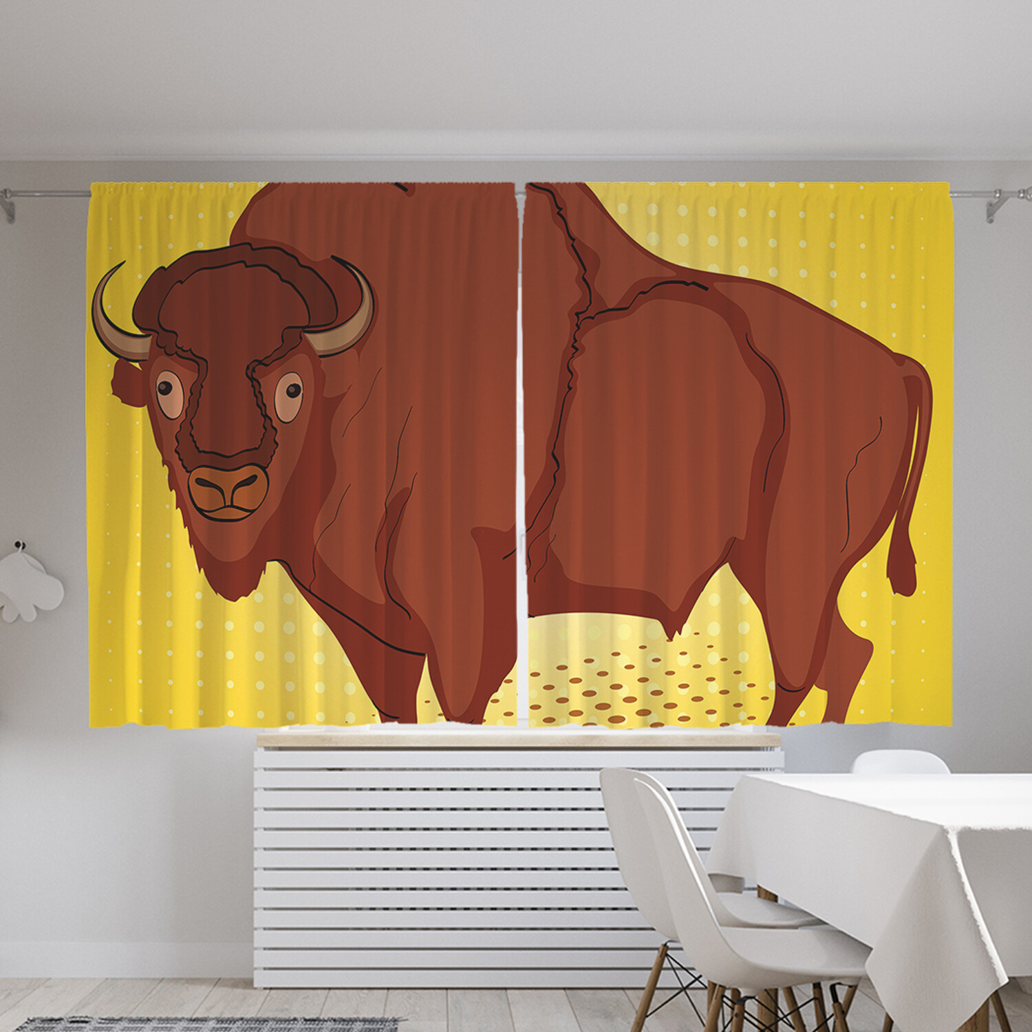 

Классические шторы JoyArty "Свирепый буйвол", серия Oxford DeLux, 2 полотна 145x180 см, Свирепый буйвол