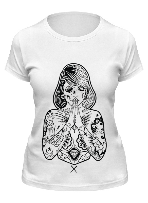 

Футболка женская Printio Tattoo girl белая 2XL, Белый, Tattoo girl