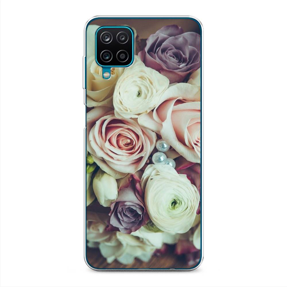 

Чехол для Samsung Galaxy A12/M12 "Свадебный букет", Белый;фиолетовый, 2101650-2