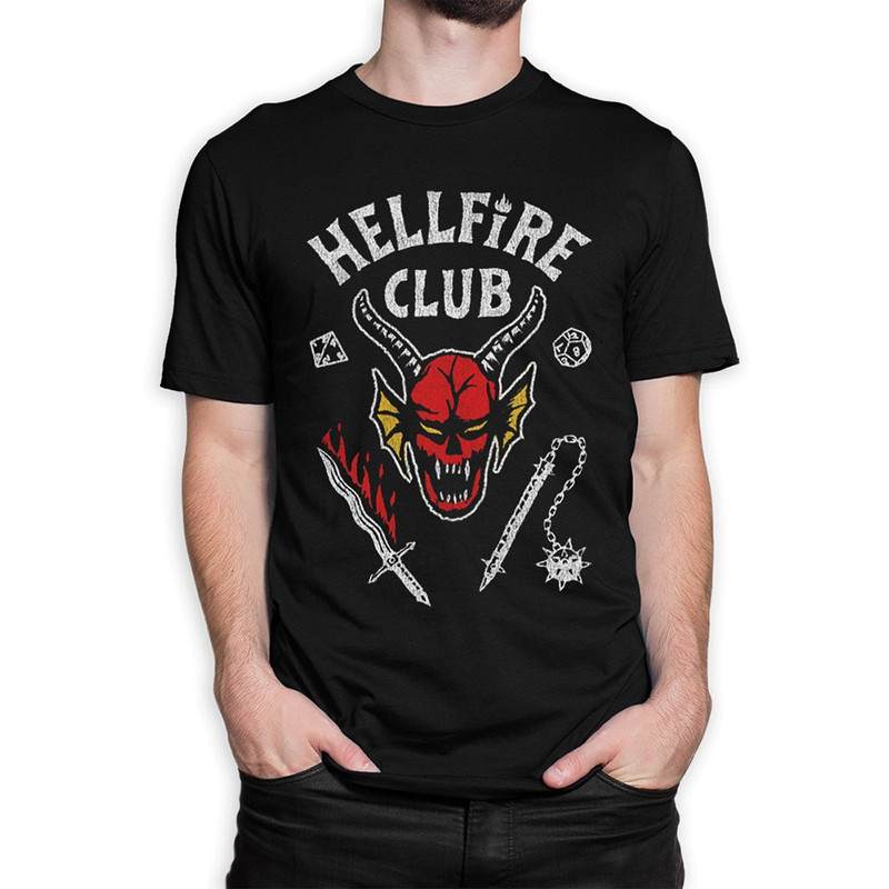 

Футболка мужская Dream Shirts Hellfire Club Stranger Things - Очень странные дела черная M, Hellfire Club Stranger Things - Очень странные дела