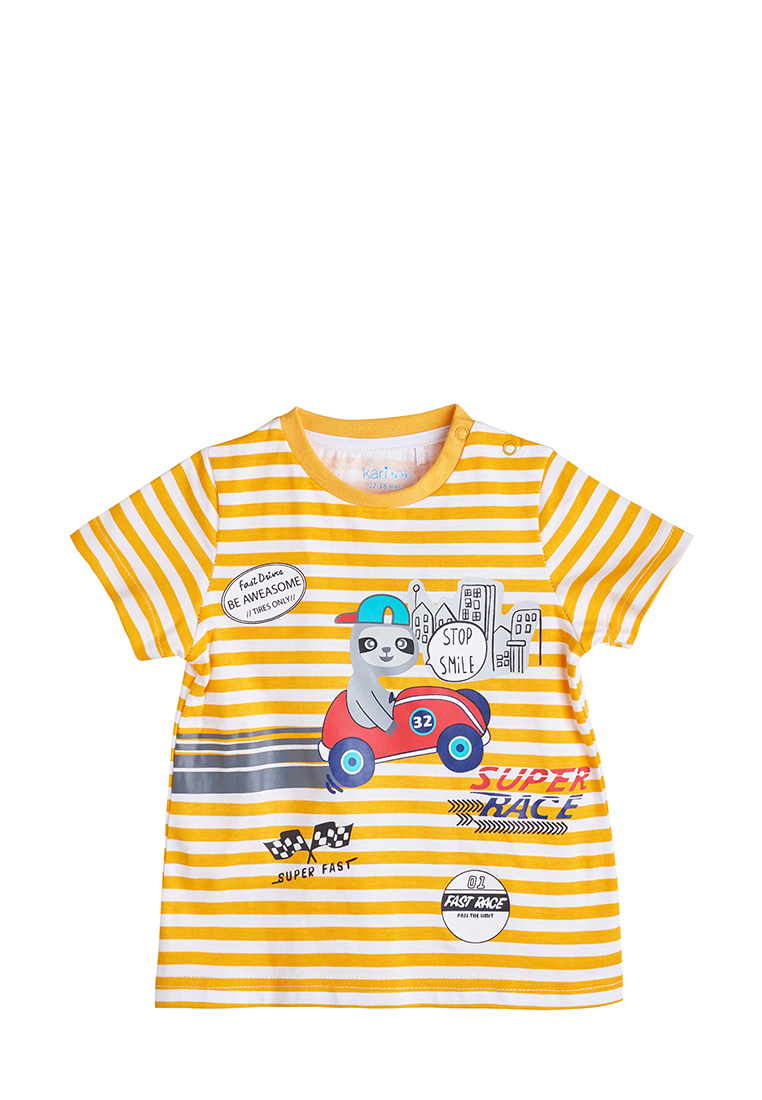 фото Футболка детская kari baby ss21b00700307 белый/желтый р.92