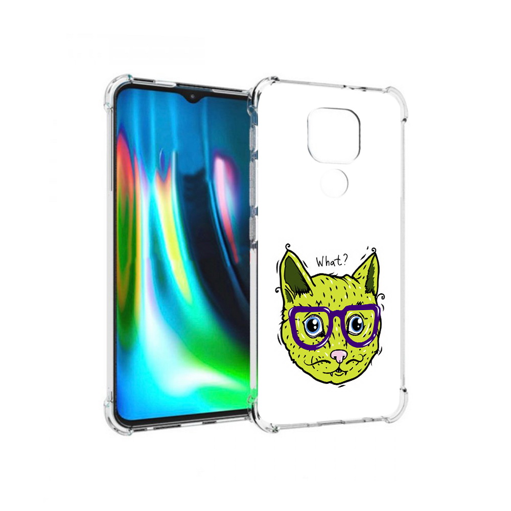 

Чехол MyPads Tocco для Motorola Moto G9 Play Зеленый кот (PT227081.347.86), Прозрачный, Tocco