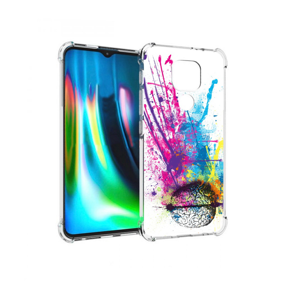 

Чехол MyPads Tocco для Motorola Moto G9 Play яркий красочный мозг (PT227081.347.710), Прозрачный, Tocco