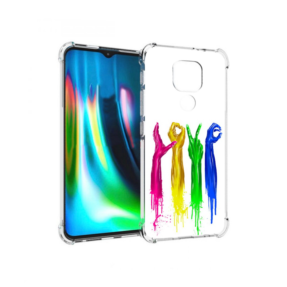 

Чехол MyPads Tocco для Motorola Moto G9 Play яркие руки love (PT227081.347.707), Прозрачный, Tocco