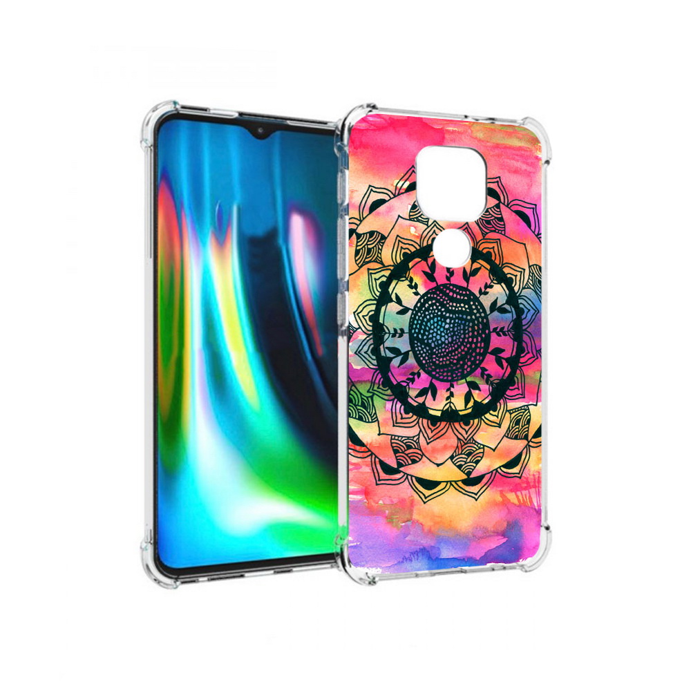 

Чехол MyPads Tocco для Motorola Moto G9 Play яркая абстракция круглый цветок, Прозрачный, Tocco