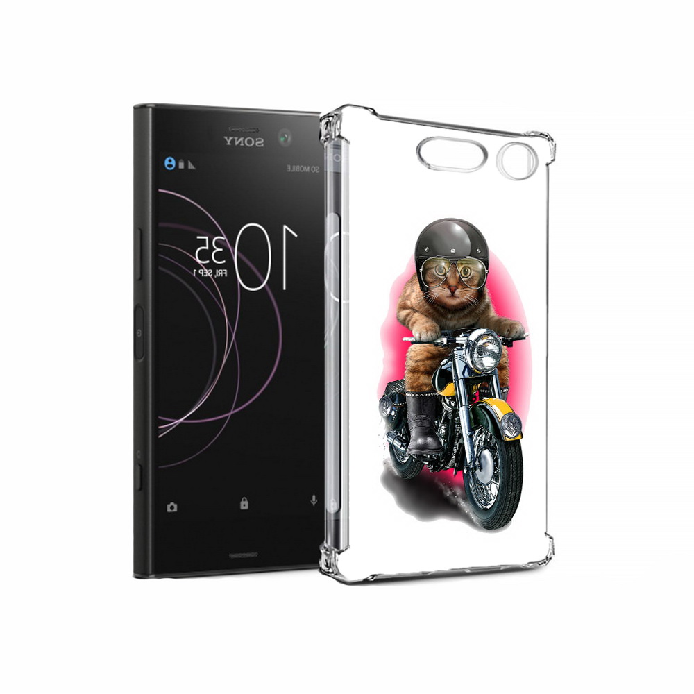 

Чехол MyPads Tocco для Sony Xperia XZ1 мото-кот (PT77229.221.485), Прозрачный, Tocco