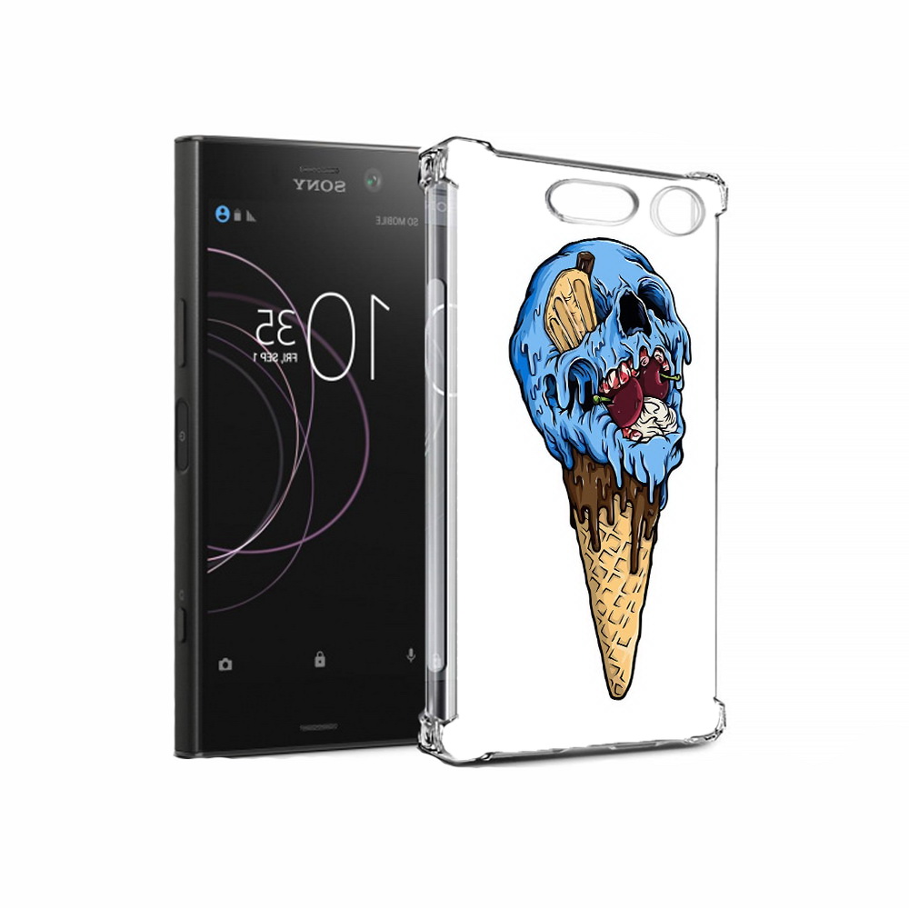 

Чехол MyPads Tocco для Sony Xperia XZ1 мороженное череп (PT77229.221.484), Прозрачный, Tocco