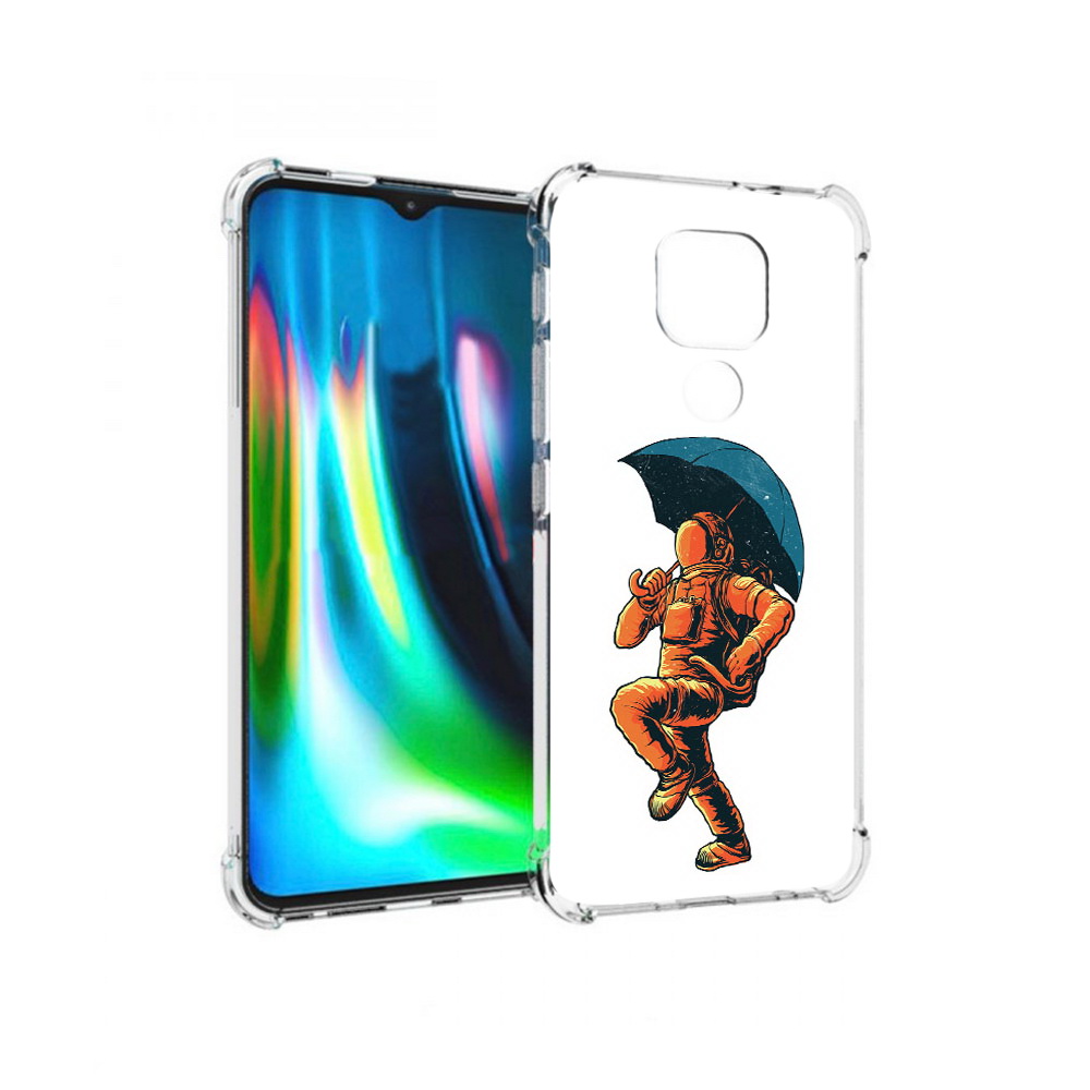 

Чехол MyPads Tocco для Motorola Moto G9 Play шагающий космонавт с зонтом, Прозрачный, Tocco