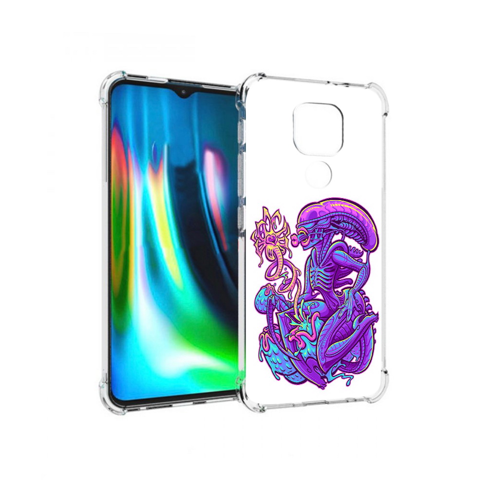 

Чехол MyPads Tocco для Motorola Moto G9 Play чужой фиолетовый цвет (PT227081.347.693), Прозрачный, Tocco