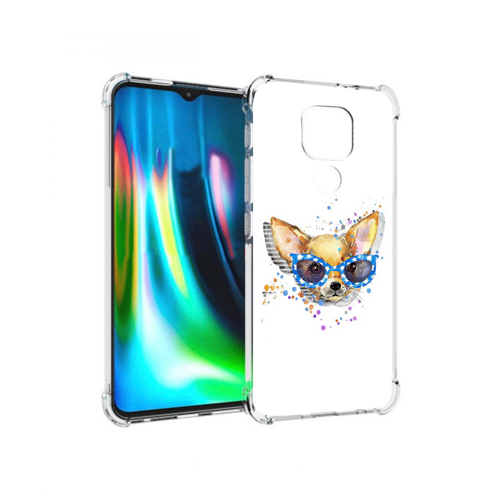 

Чехол MyPads Tocco для Motorola Moto G9 Play чихуа-хуа в очках (PT227081.347.691), Прозрачный, Tocco