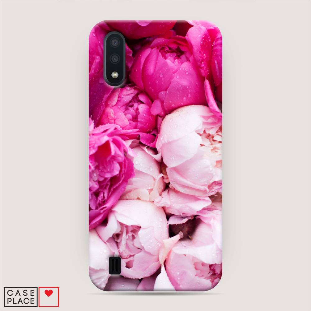 

Пластиковый чехол "Пионы розово-белые" на Samsung Galaxy A01