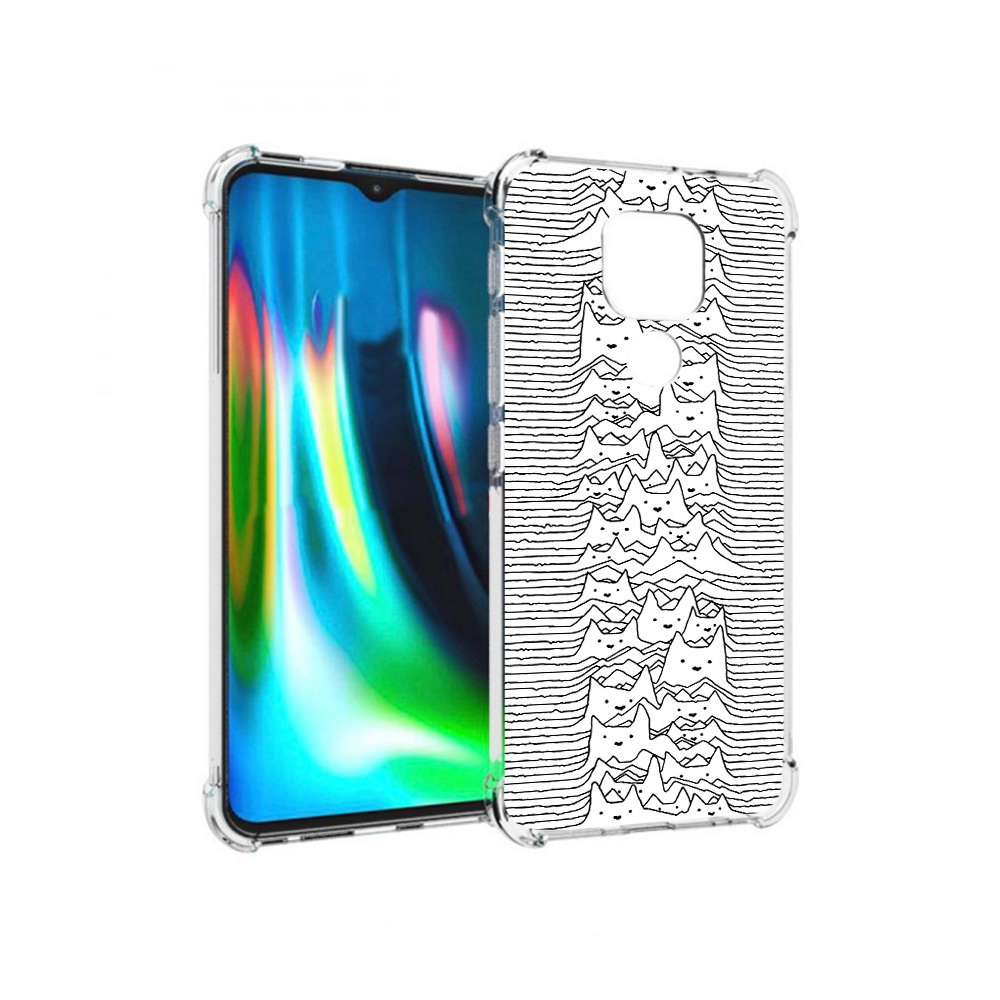 

Чехол MyPads Tocco для Motorola Moto G9 Play черно белые коты 3D (PT227081.347.682), Прозрачный, Tocco