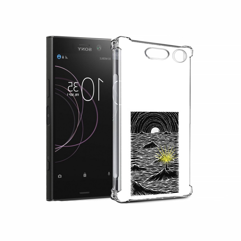 

Чехол MyPads Tocco для Sony Xperia XZ1 маяк в черно белом море (PT77229.221.460), Прозрачный, Tocco