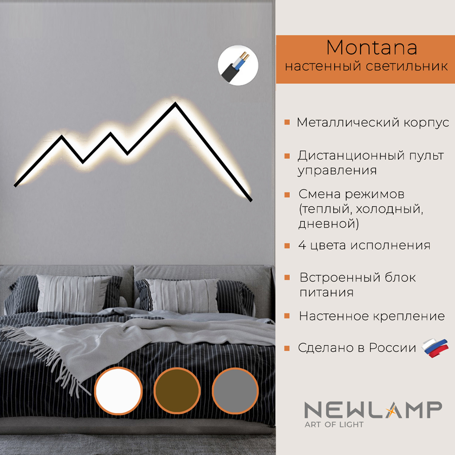 Настенный светильник NEWLAMP светодиодный Моntana 1200 мм серебро