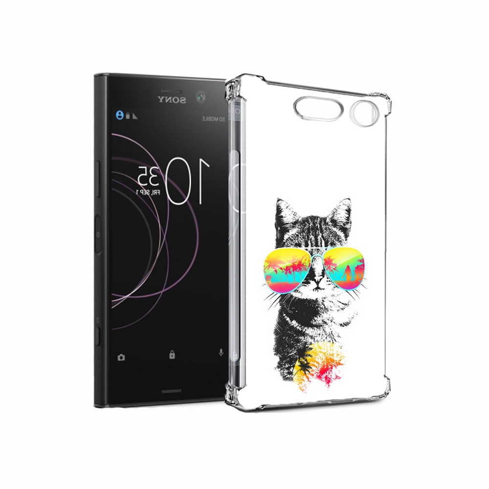 

Чехол MyPads Tocco для Sony Xperia XZ1 крутой кот (PT77229.221.425), Прозрачный, Tocco