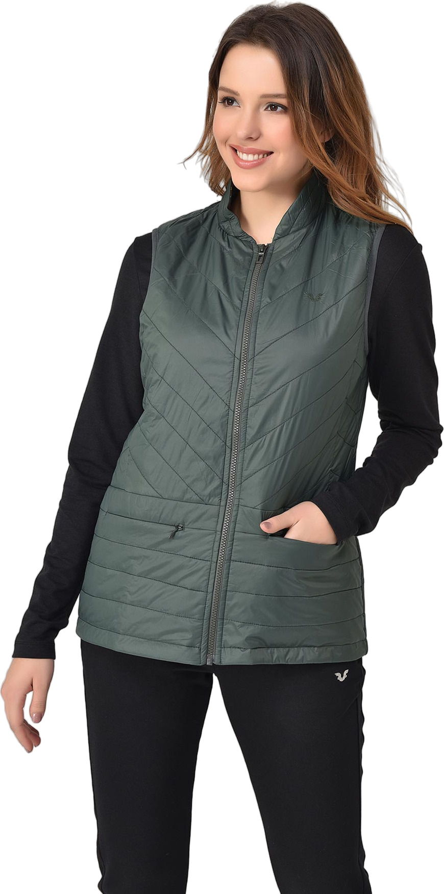 Утепленный жилет женский Bilcee Women Woven Vest зеленый L