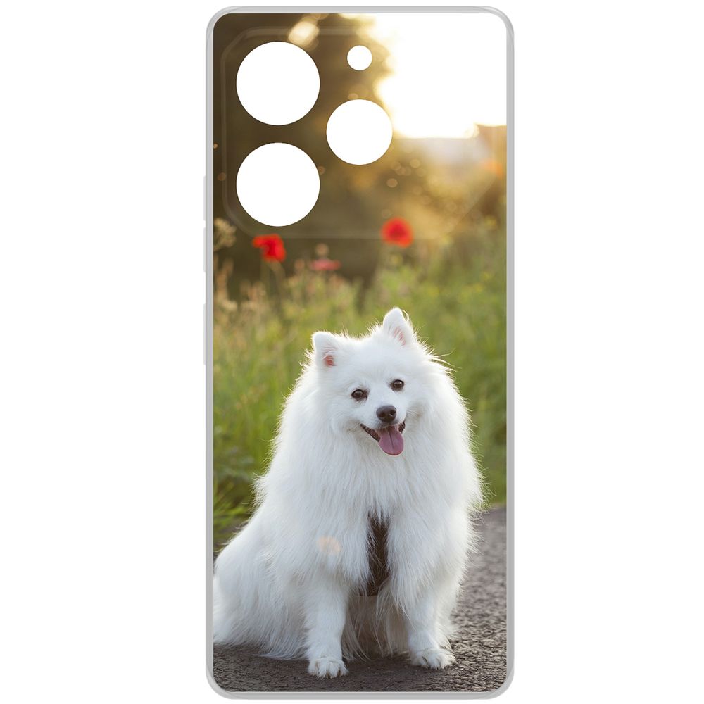 

Чехол-накладка Krutoff Clear Case Белый шпиц для TECNO Pova 6 Pro, Прозрачный