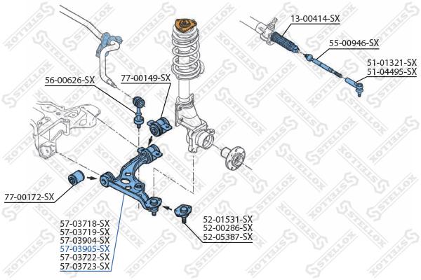 рычаг подвески Stellox 5703905SX