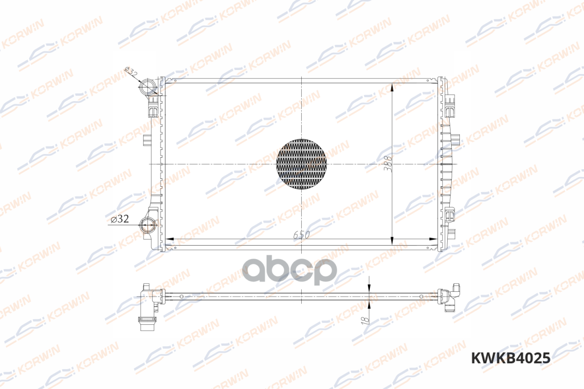 Радиатор Охлаждения Skoda Octavia (13-)/Tiguan (16-) (Гарантия 2 Года) KORWIN арт. KWKB402