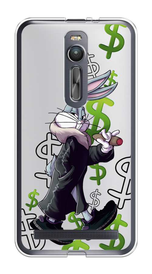 

Чехол на Asus Zenfone 2 ZE550ML "Rich Bugs Bunny", Зеленый;черный;голубой, 40550-6
