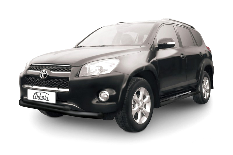 фото Защита переднего бампера d76+d57 двойная arbori черн. для toyota rav4 long 2009-2014