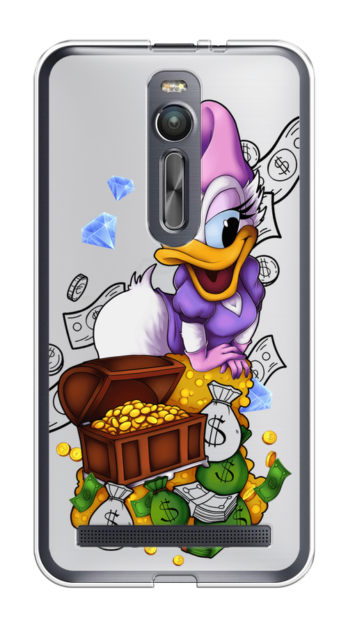 

Чехол на Asus Zenfone 2 ZE550ML "Rich Daisy Duck", Коричневый;белый;фиолетовый, 40550-6