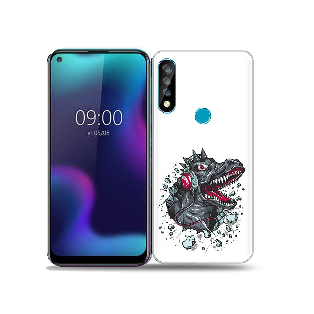 

Чехол MyPads Tocco для BQ 6424L Нарисованный динозавр в наушниках, Прозрачный, Tocco