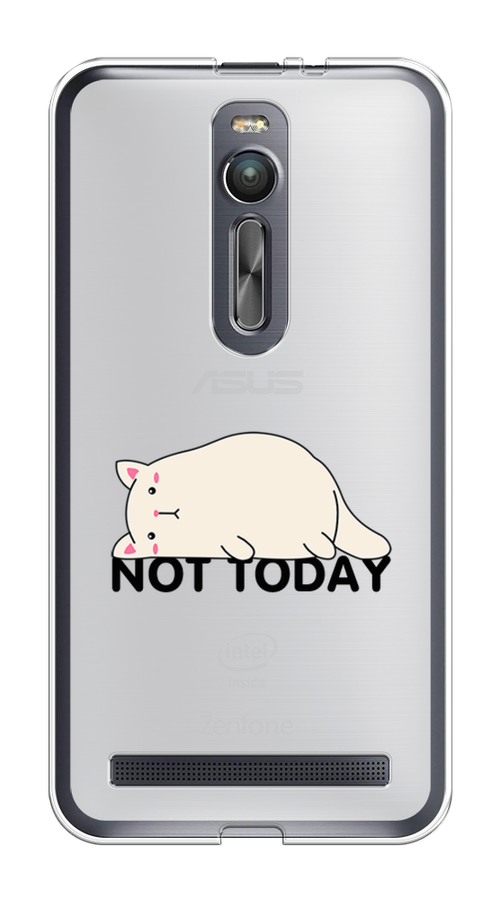 

Чехол на Asus Zenfone 2 ZE550ML "Cat not today", Белый;розовый;черный, 40550-1