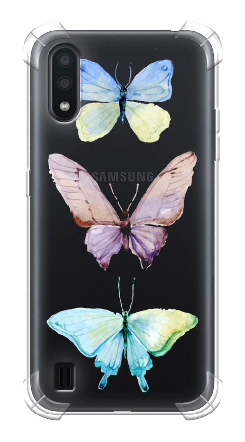 

Чехол Awog на Samsung Galaxy A01 "Акварельные бабочки", Разноцветный, 29551-1