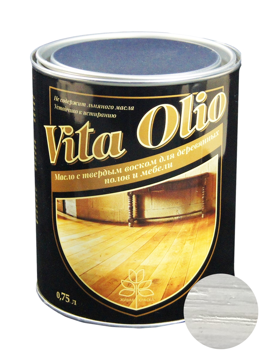 фото Масло для полов и мебели vita olio береза 0,75 л. с воском живая краска