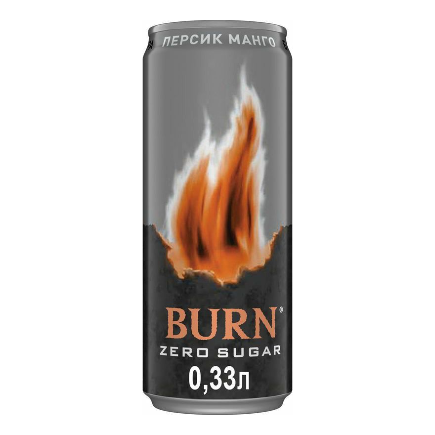 Энергетический напиток Burn персик-манго газированный 330 мл