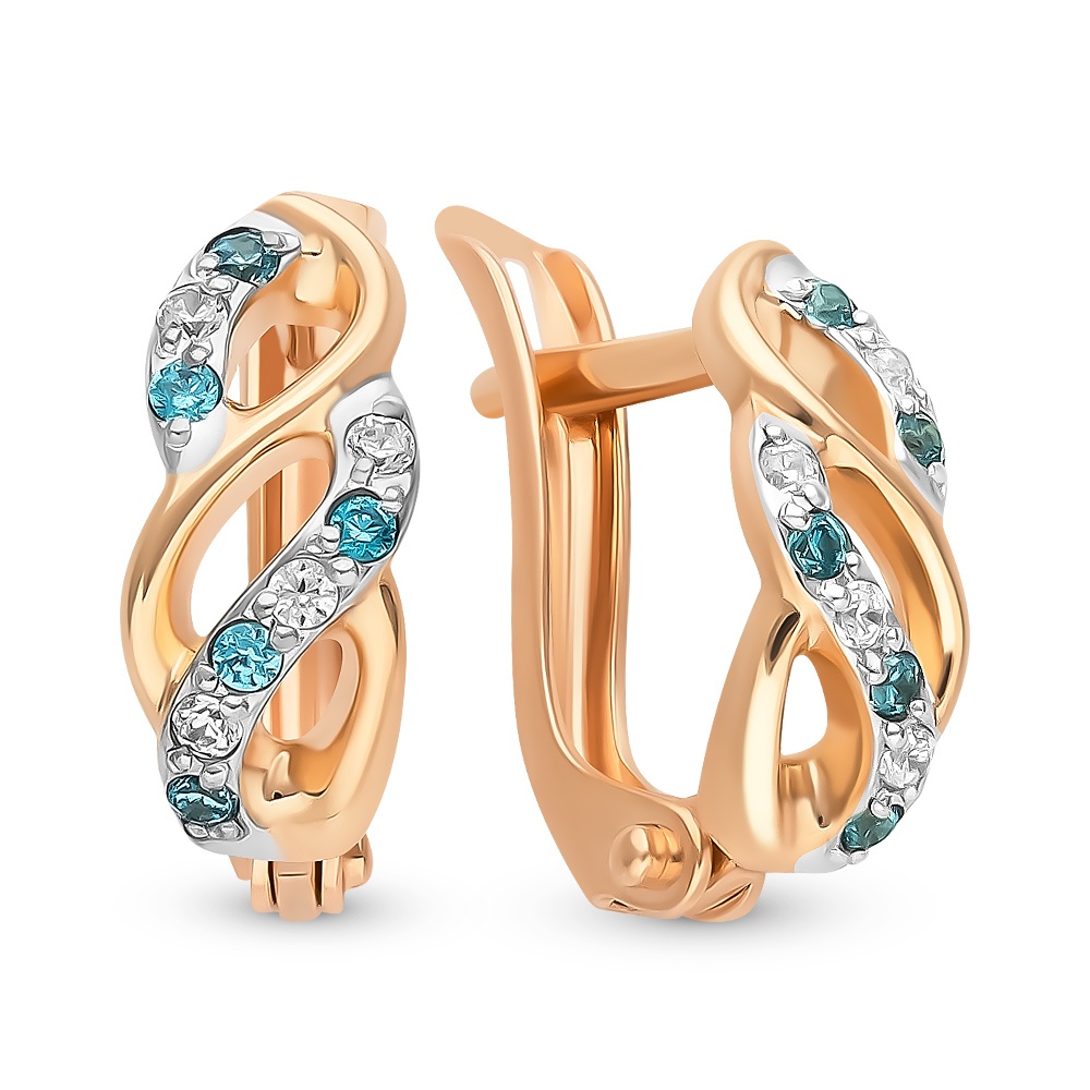 

Серьги из красного золота 585Gold 602001041, фианит, 602001041