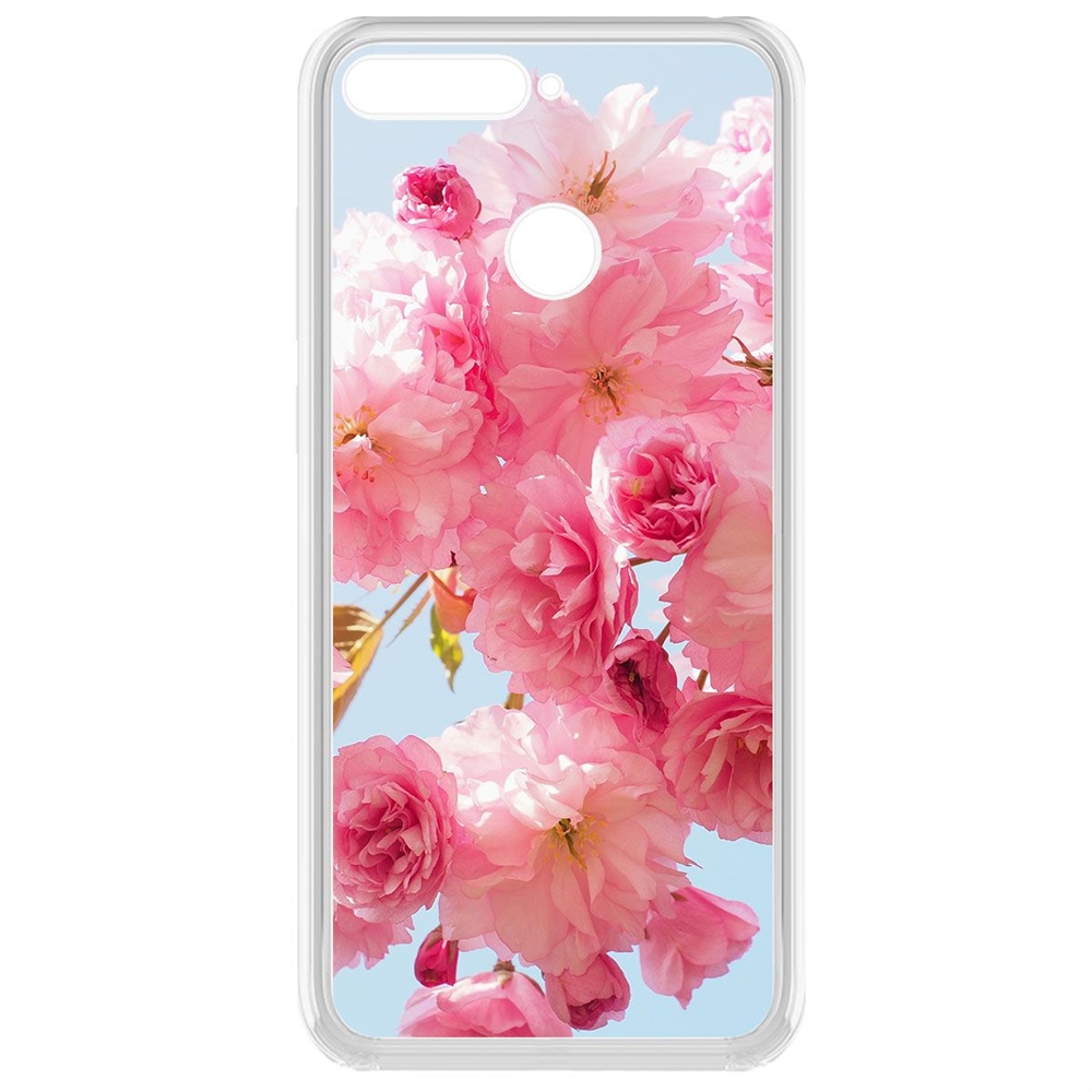 

Чехол-накладка Krutoff Clear Case Сакура для Huawei Y6 Prime (2018)/Honor 7A Pro/7C