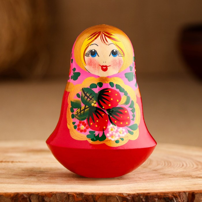 фото Неваляшка "девочка с ягодкой" 11см, ручная роспись nobrand