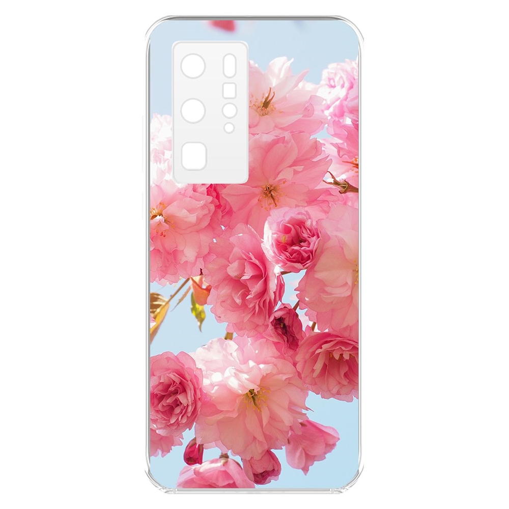 

Чехол-накладка Krutoff Clear Case Сакура для Huawei P40 Pro