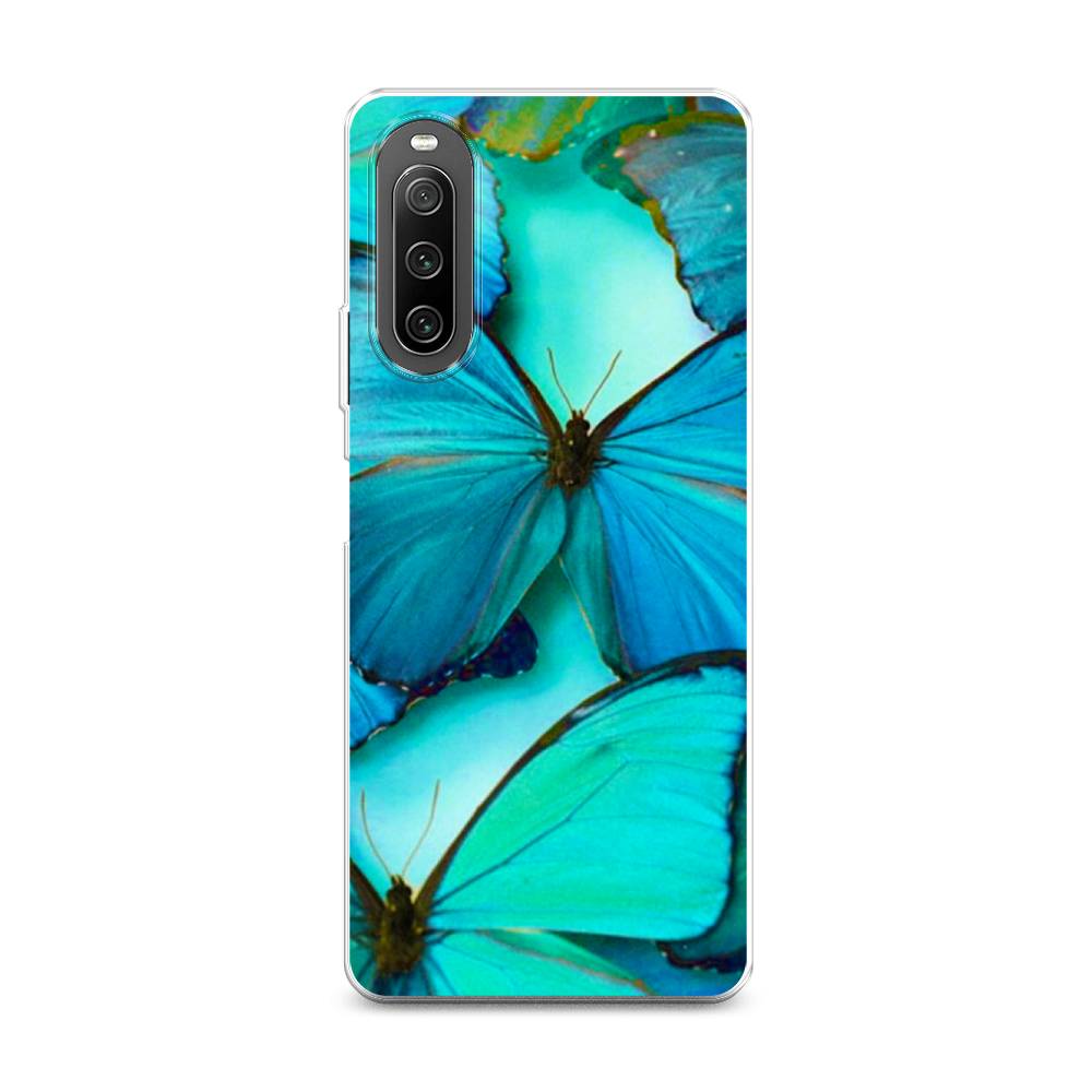 фото Силиконовый чехол "неоновые бабочки" на sony xperia 10 iv awog