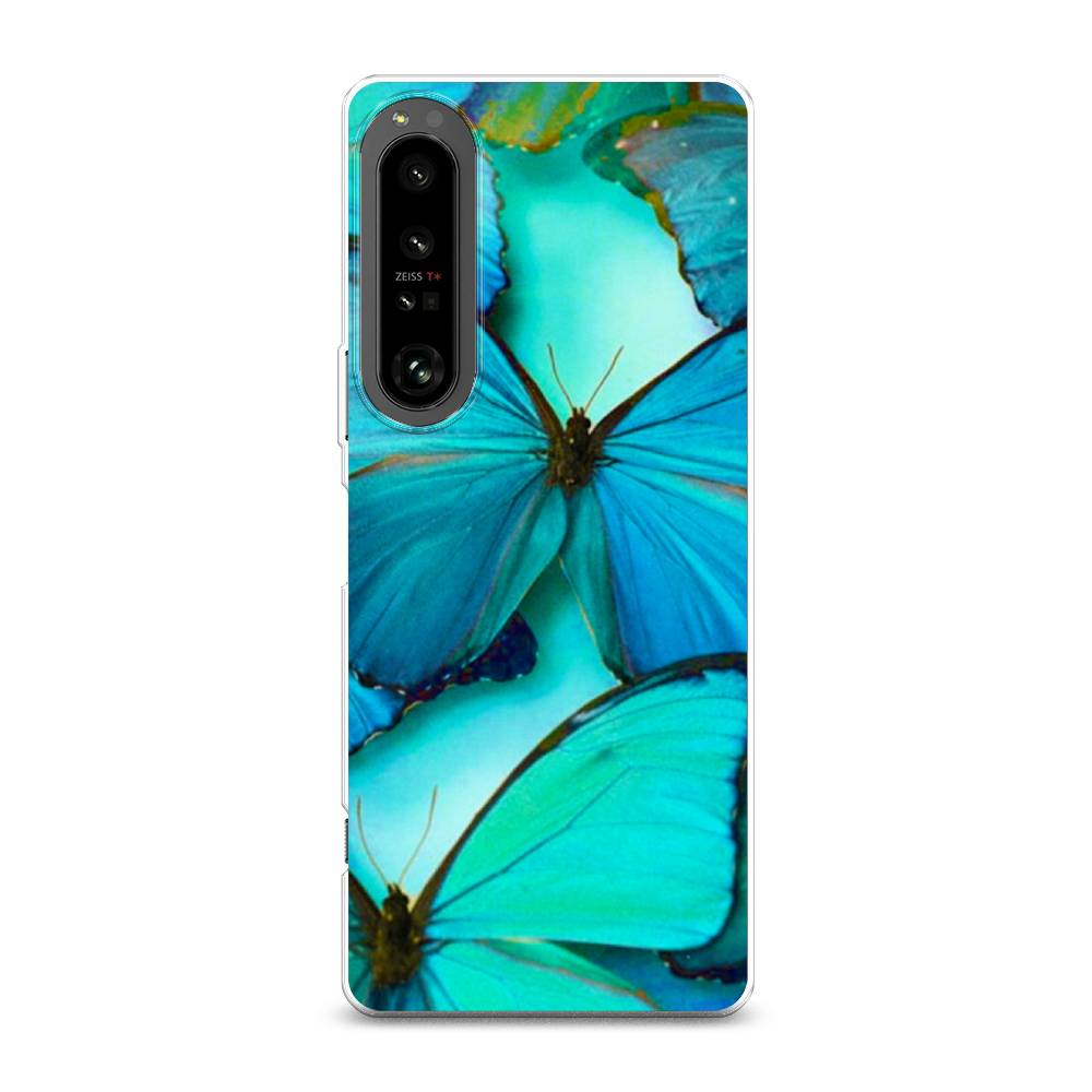 фото Силиконовый чехол "неоновые бабочки" на sony xperia 1 iv awog